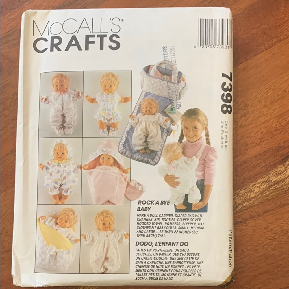 McCall's Craft Doll Clothes Sewing PatternVintage 3for $5 bundle